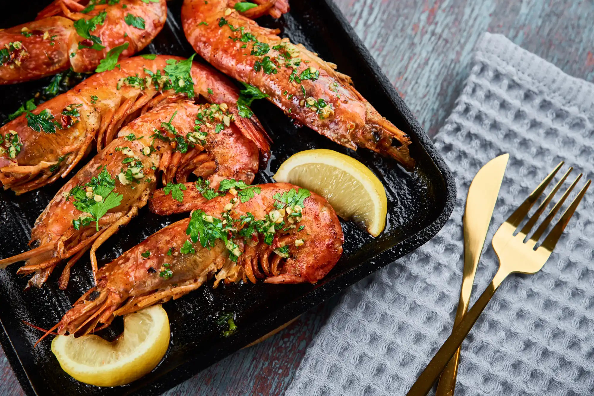 A serving of freshwater shrimp cooked to perfection, a popular dish in Mozambique.