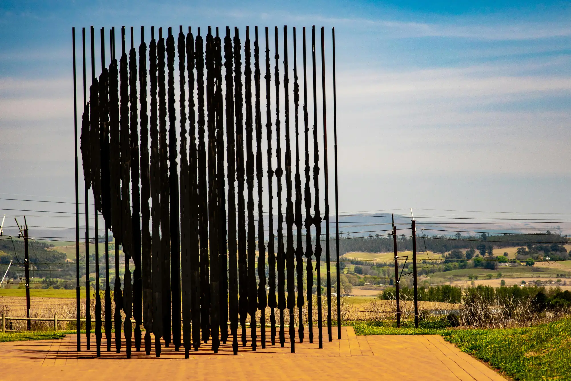 A commemorative art piece dedicated to Nelson Mandela.